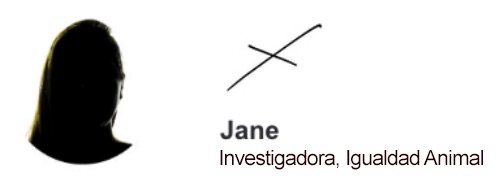 Firma de Jane, investigadora encubierta