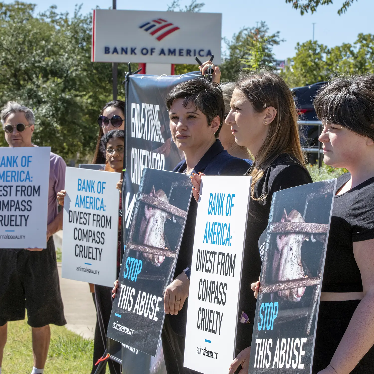Protesta en Austin para Compass Group