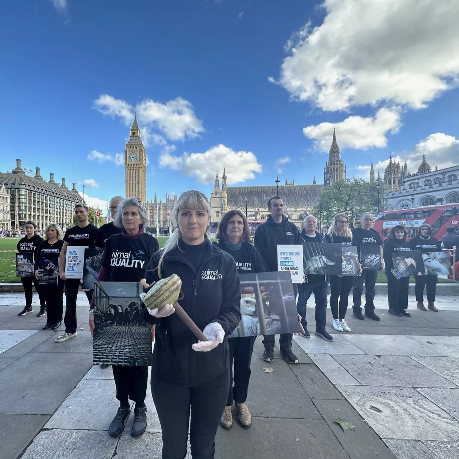 Protesta de Igualdad Animal en Londres contra el foie gras