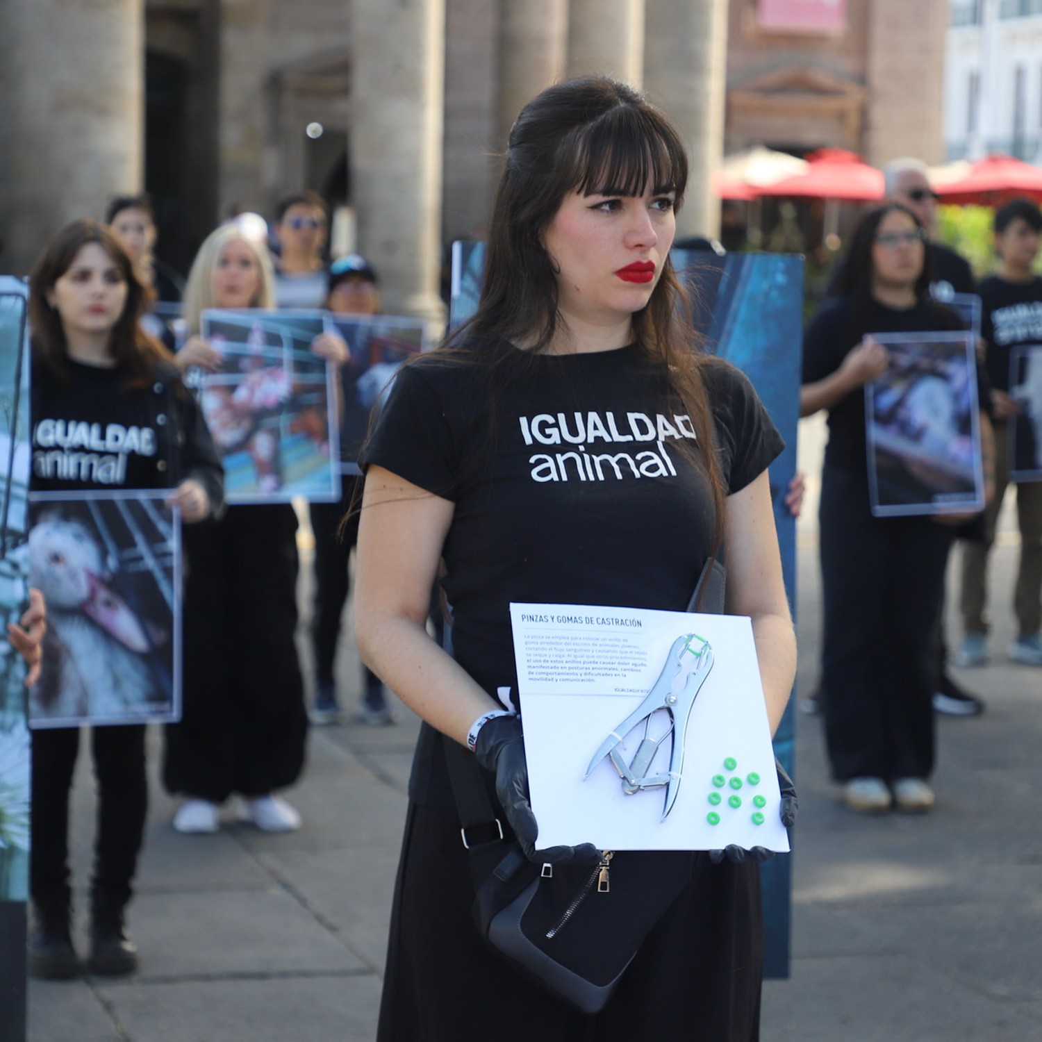 Protesta organizada por Igualdad Animal México en Guadalajara.