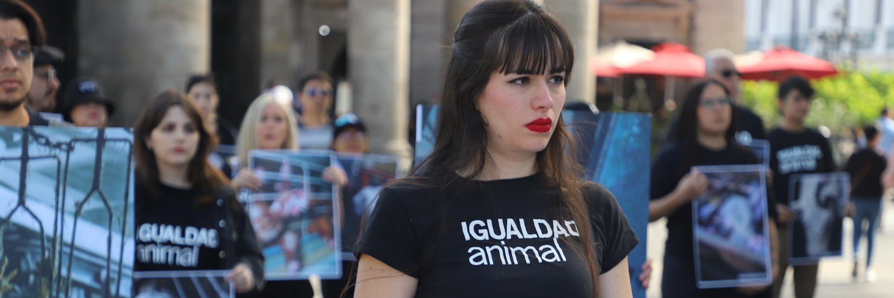 Protesta organizada por Igualdad Animal México en Guadalajara.